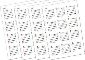 2025年（令和7年）年間カレンダー｜日曜始りと月曜始り・無料ダウンロード