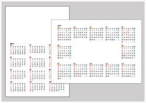 2026年 フリースペース付き年間カレンダー