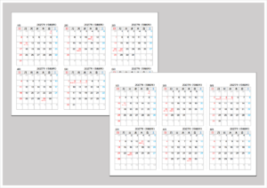 2027年半年カレンダー無料Excelテンプレート（A4横・6か月一覧）